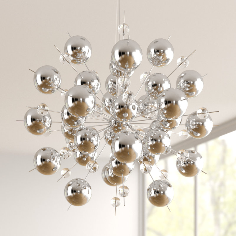 Abertamy 10 - Light Sputnik Chandelier, Chrome / Clear