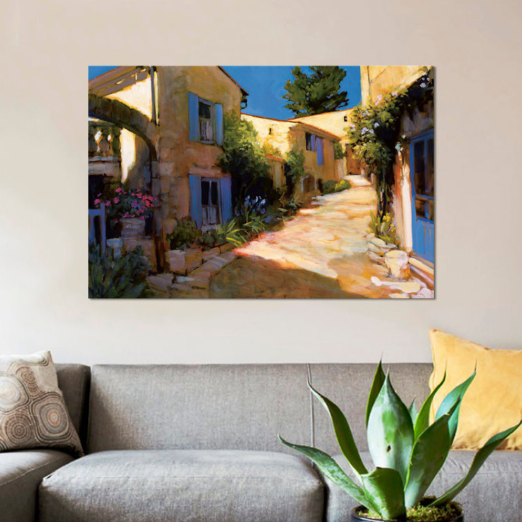 « village », impression sur toile, H 12 po x l 18 po x P 1,5 po