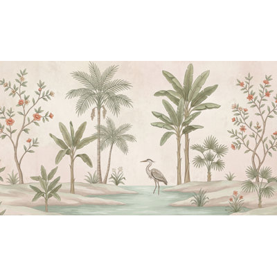 Tropical Vintage Wallpaper Floral Calm Wall Mural