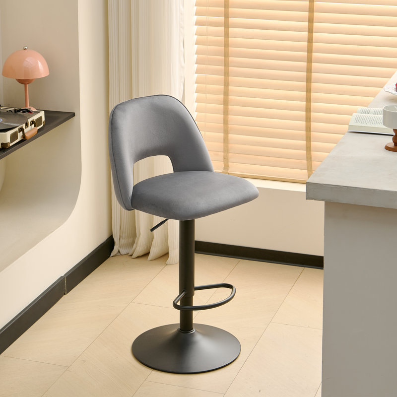 Swivel Adjustable Height Counter Stool, Grey