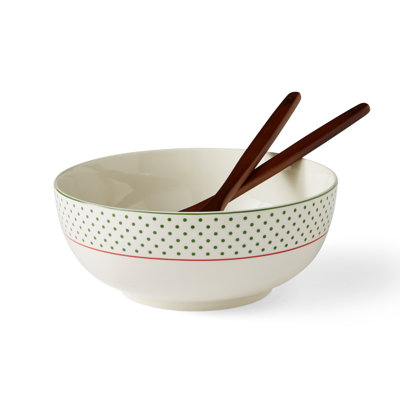 10" Serve Bowl with Wood Servers