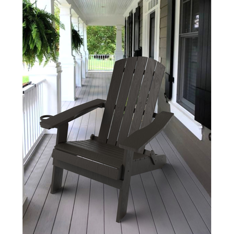 Chaise Adirondack pliante en plastique Tranquilo Depot, Café