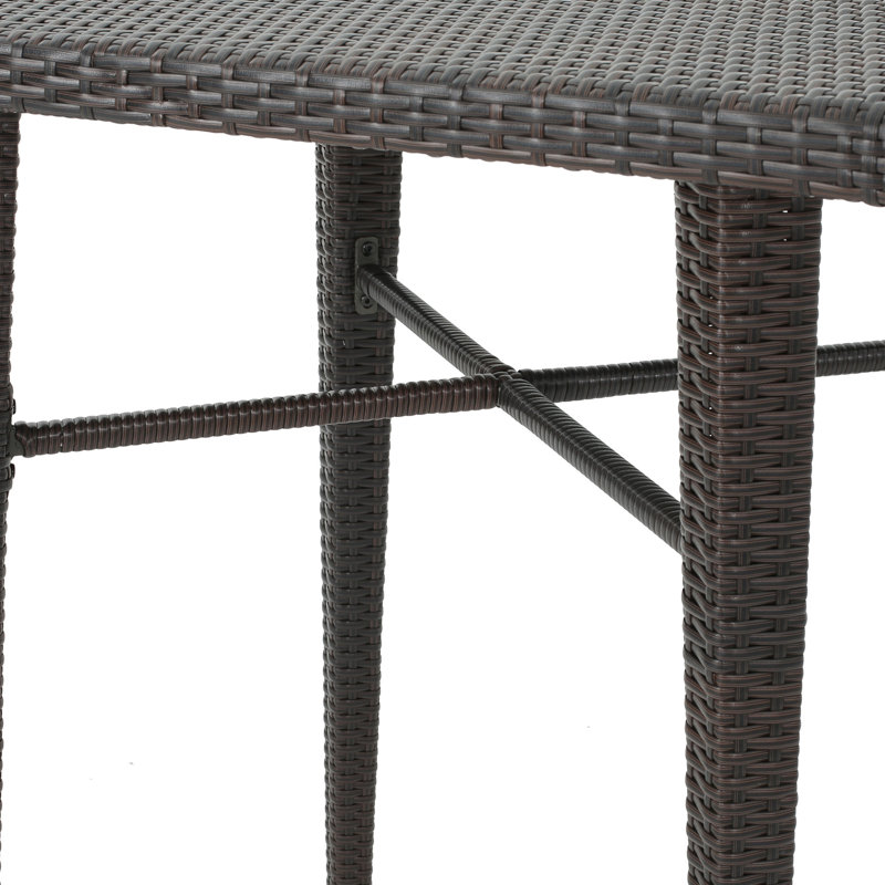 32" Square Bar Table - Elegant Backyard Furniture, All Weather And Iron, 41" H X 32.5" W D, Brown Multi Hued Outdoor & Simple Yet Classy,