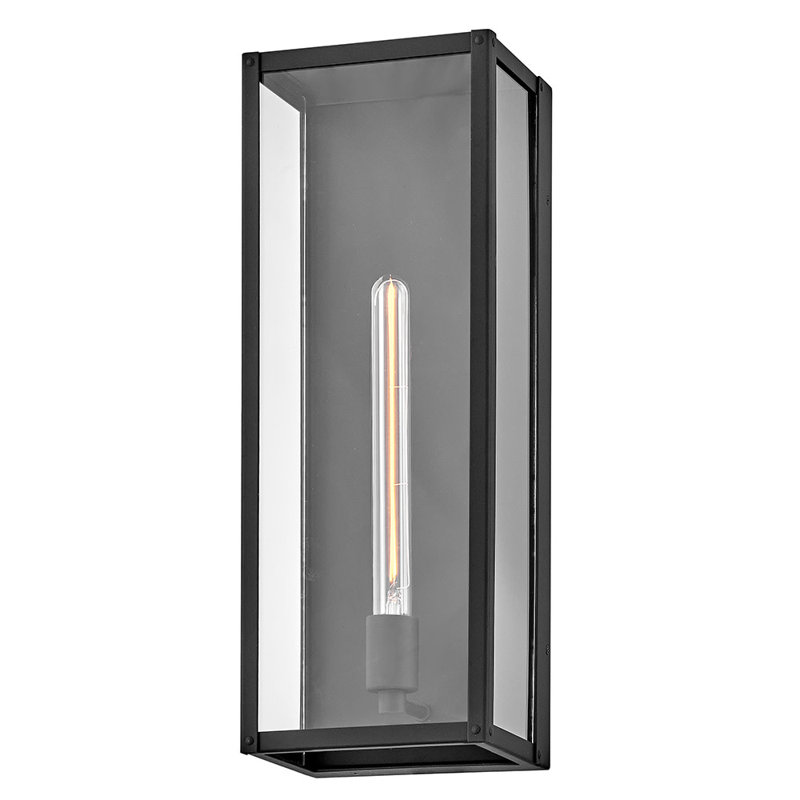 Hinkley Max Large Wall Mount Lantern, Black, 20" H x 7.5" W x 6" D