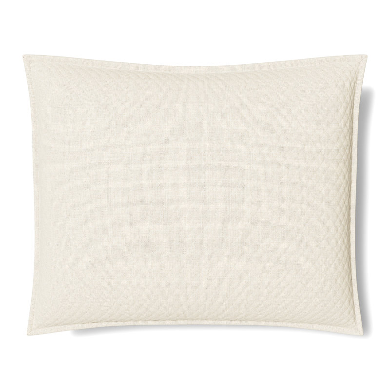 Taie décorative matelassée en soie nattée, Ivoire ivoire, Rectangle H 20 po x l 26 po 