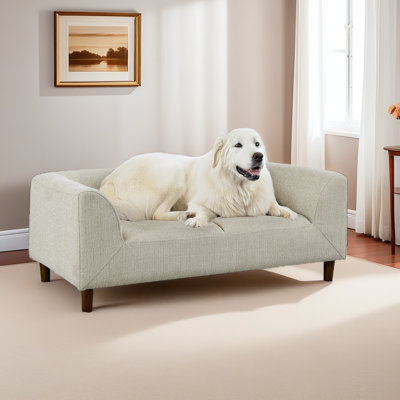 Pet Sofa With Backrest And Armrests, Modern Rectangular Pet Sofa Suitable For Medium And Large Dogs, Soft Cushion Comfortable Dog Sofa