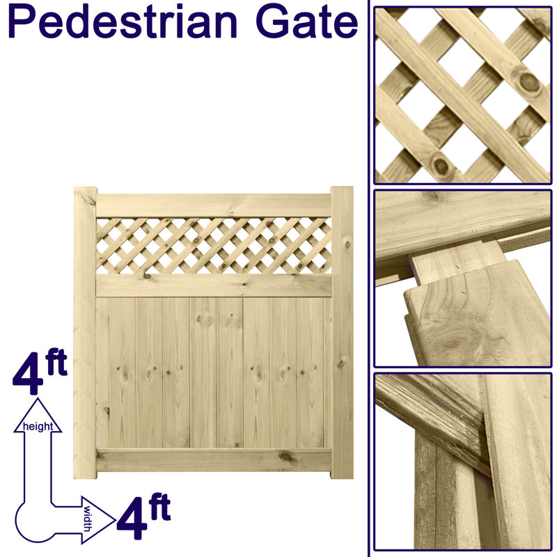 Hammondale Pressure Treated (Tanalised) Wood Gate, 120cm H x 120cm W x 4.5cm D