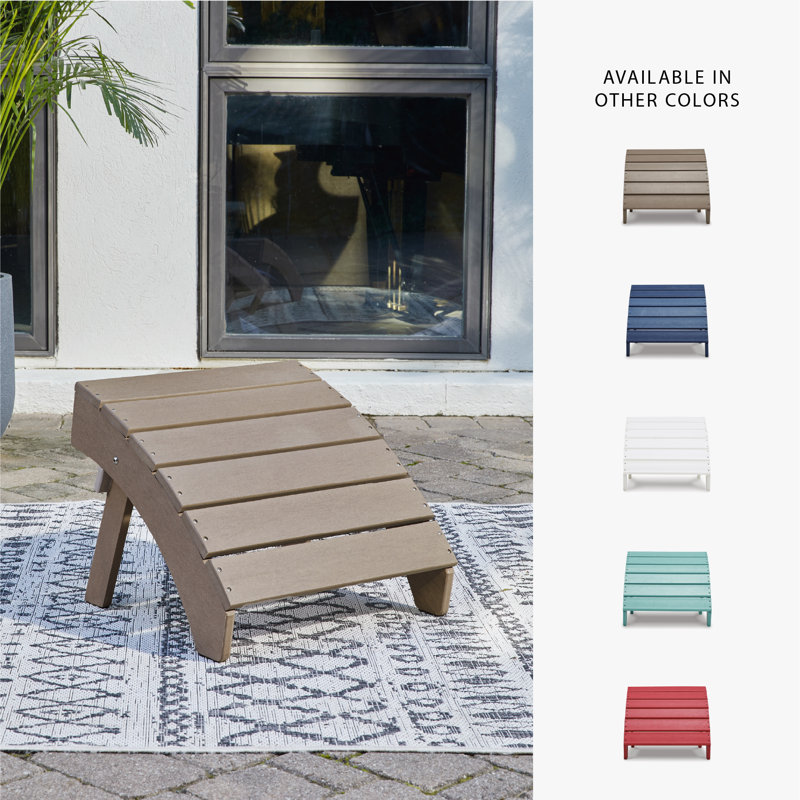 Emory Outdoor Ottoman, Grayish Brown