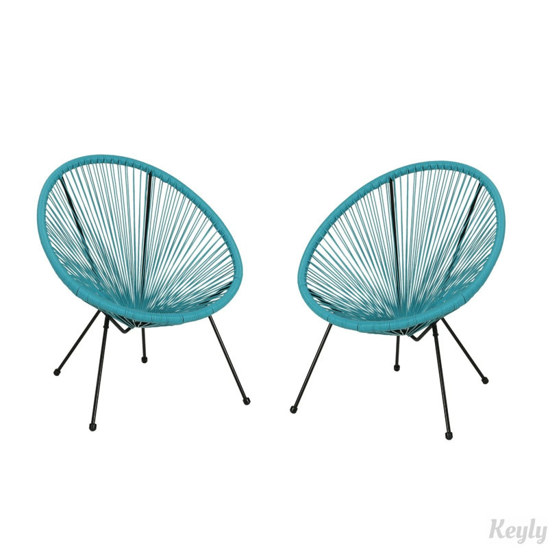Ensemble de 2 chaises d'extérieur ANson, Teal