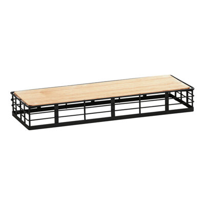 Montant réversible en métal noir / bambou récupéré 12 1/2 po x 12 1/2 po x 7 po Cal-Mil Madison 22600-7-13 WS-21122600713