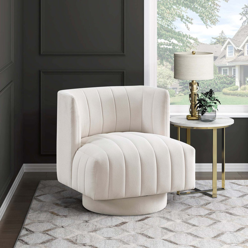 Chaise d'appoint rembourrée Modern, Beige