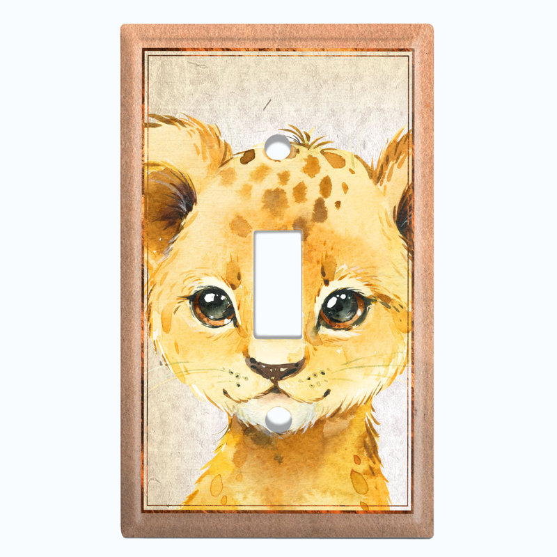 Plaque murale mignonne avec interrupteur à bascule 1 animal