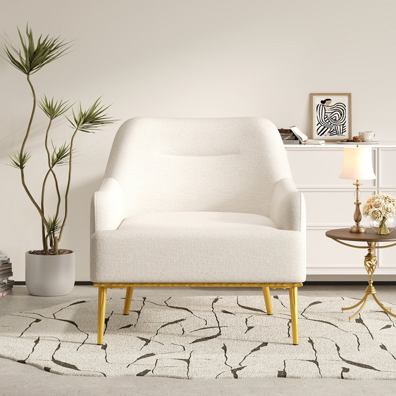 Fauteuil en chenille, Beige