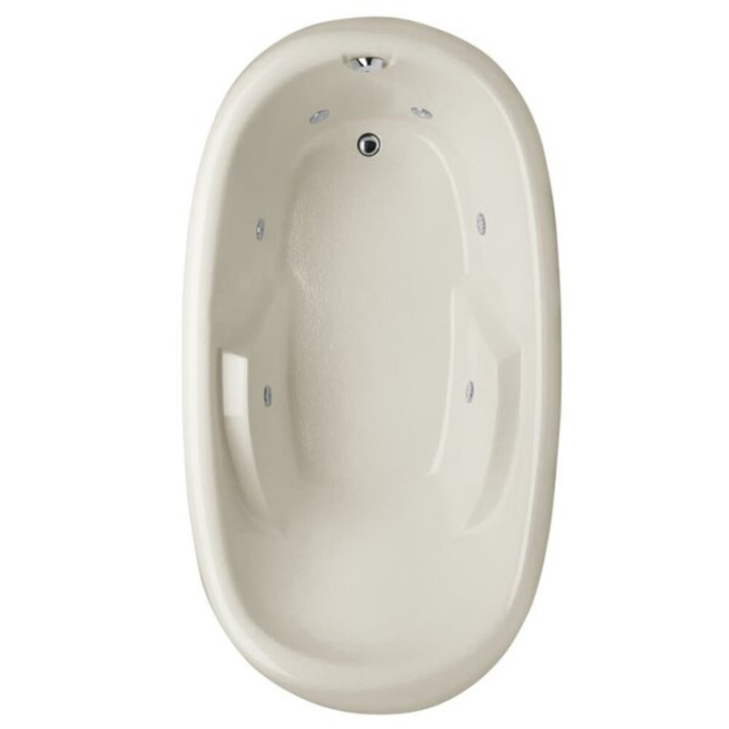 Kimberly 71.5'' x 40'' Acrylic Bathtub, Bone, Polished Brass