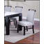 Table de salle à manger de style moderne et 6 chaises d'appoint avec plateau en faux marbre blanc et structure en bois, idéales pour une salle à manger élégante et fonctionnelle