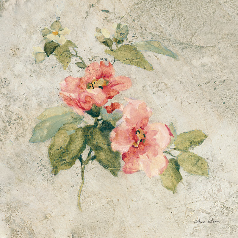 Provence Rose I rouge et neutre par Cheri Blum, H 20 po x l 20 po