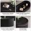 Table basse de rangement ovale cachée 33,46 po - Plateau en verre trempé certifié 3C et cuir noir de qualité supérieure, table basse de rangement moderne pour le salon-133293669