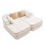 Canapé-lit en velours 77,2 po, méridiennes doubles, blanc, sans assemblage, mousse haute densité 32D, dossier incurvé ergonomique, base antidérapante, pour salon méditerranéen, accoudoirs sans os, structure.