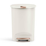 Simplehuman 50 Liter / 13 Gallon Semi-Round Kitchen Step Trash Can with Secure Slide Lock, Plastic