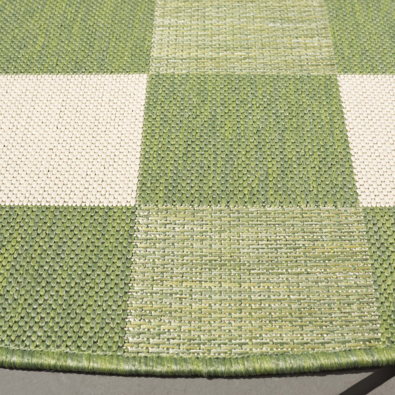 Tapis d'intérieur / extérieur à carreaux Orith Performance, Rond 6 pi 7 po