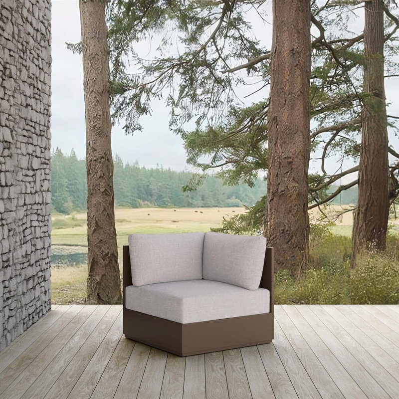 Sydney Corner Chair Charcoal + Slate Cushion, Bronze, Fawn