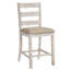 Tabouret de bar en bois Kauffeld, finition texturée, brun et blanc