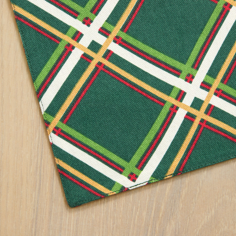 Acrobat Kate Spade New York Plaid Holiday Placemat Set 13"x 19" Green/Red