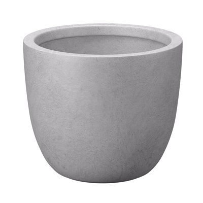 Pot à fleurs / pot rond en béton avec trous de drainage