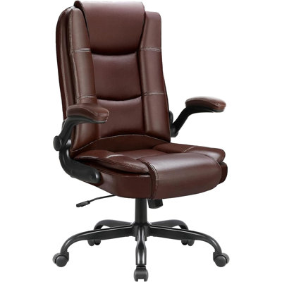 Inbox Zero Big And Tall Office Chair With Padded Flip-up Arms,Computer Desk Chair - Ergonomic High Back Lumbar Support Home Office Chair -  652FC65F777F4C95AEB8A5705AE6F9E2