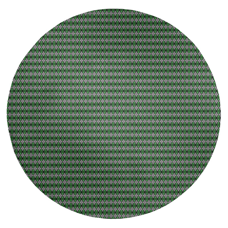 Chenille Geometric Indoor Rug, Round 5'
