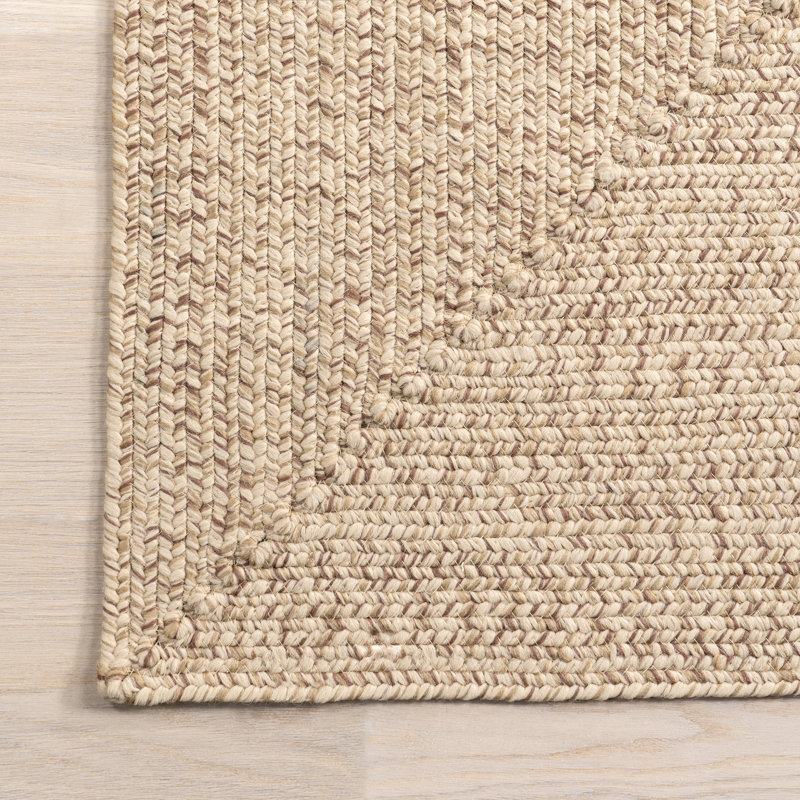 Owensby Braided Tan Indoor/Outdoor Rug, Square 6'