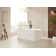 59" x 29.5" Freestanding Soaking Stone Resin Bathtub with Pure White Overflow and Pop Up Drain