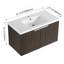 Armoire de salle de bain avec lavabo en résine, portes à fermeture douce, conception à fixation flottante