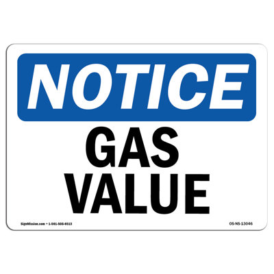 Gas Valve Heavy Duty Sign