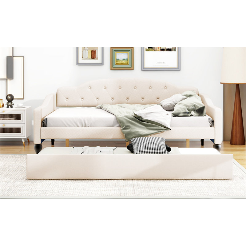 Upholstered Tufted Daybed With  Trundle