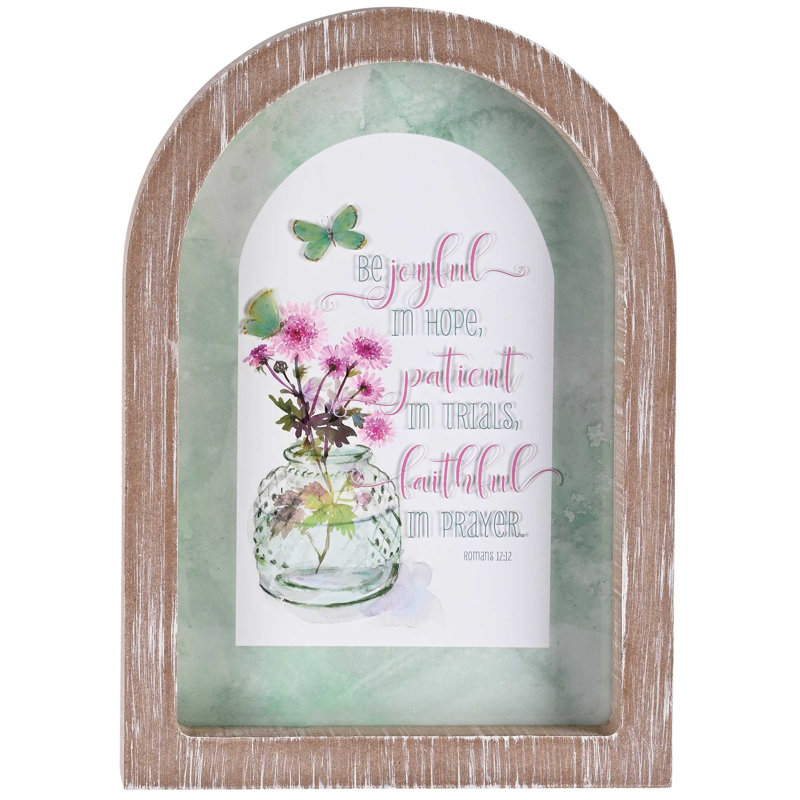 Cadre encadré floral Joyful In Hope 9 X 13