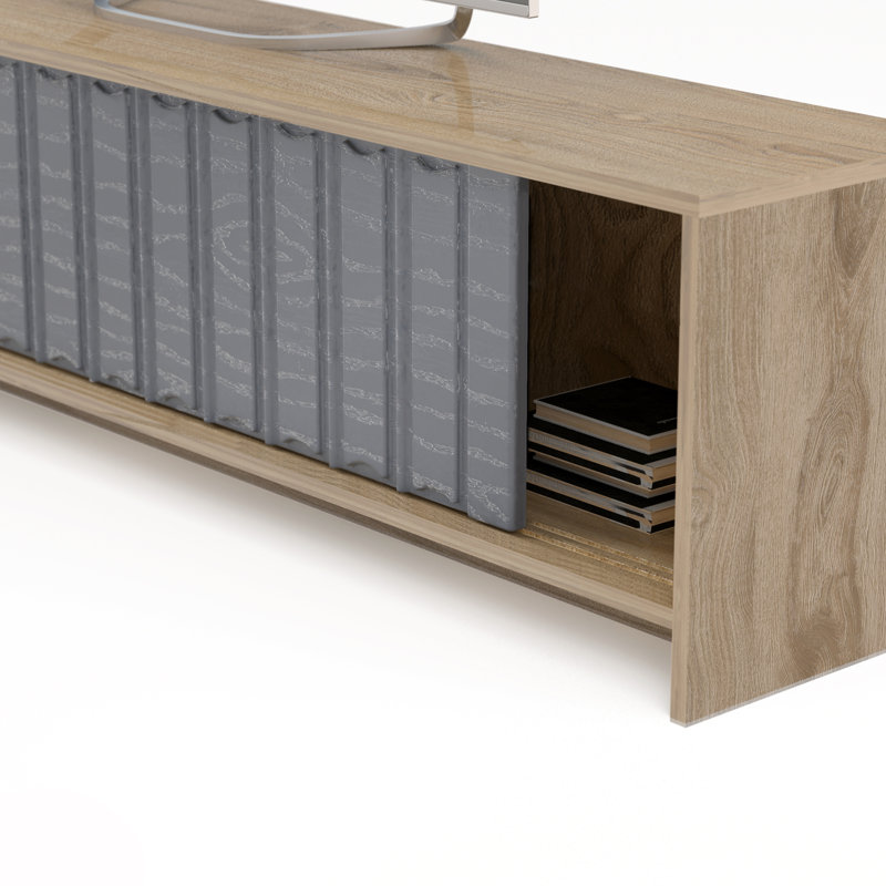 Newyork TV Stand 44.4cm W Bedside Table, Oud Anthracite