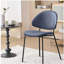 Ensemble de 4 chaises de salle à manger de style moderne Mid-Century avec dossier incurvé pour la cuisine de la salle à manger (bleu)