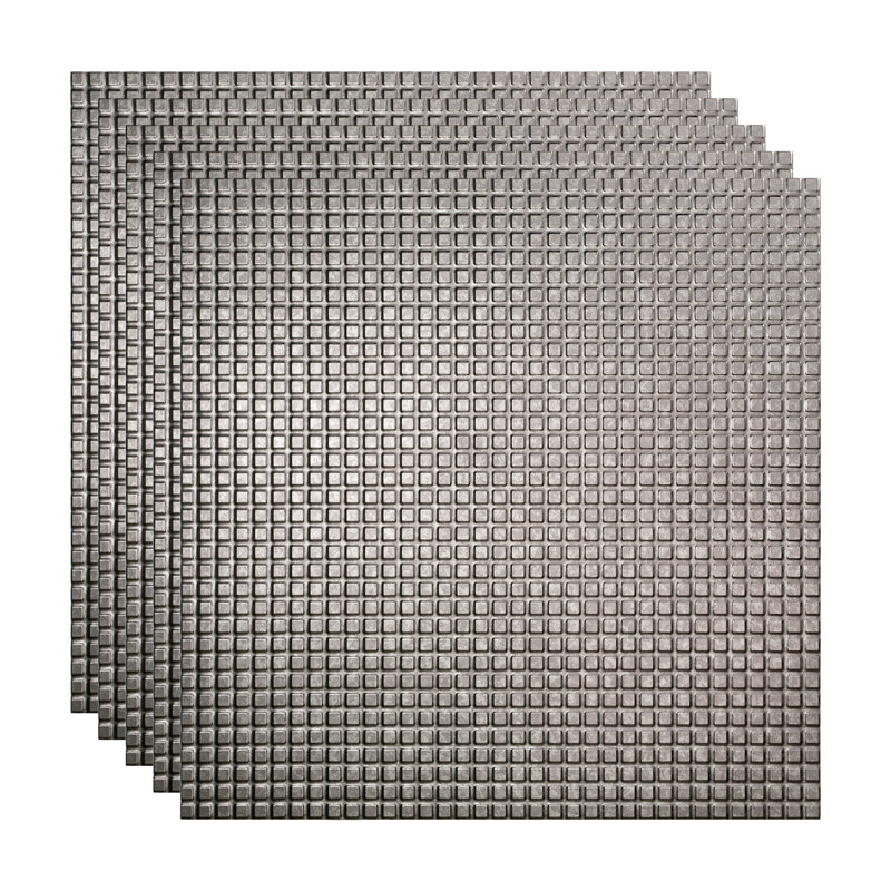 Panneau de plafond carré décoratif en vinyle 2 pi x 2 pi FASÄDE, Acier galvanisé