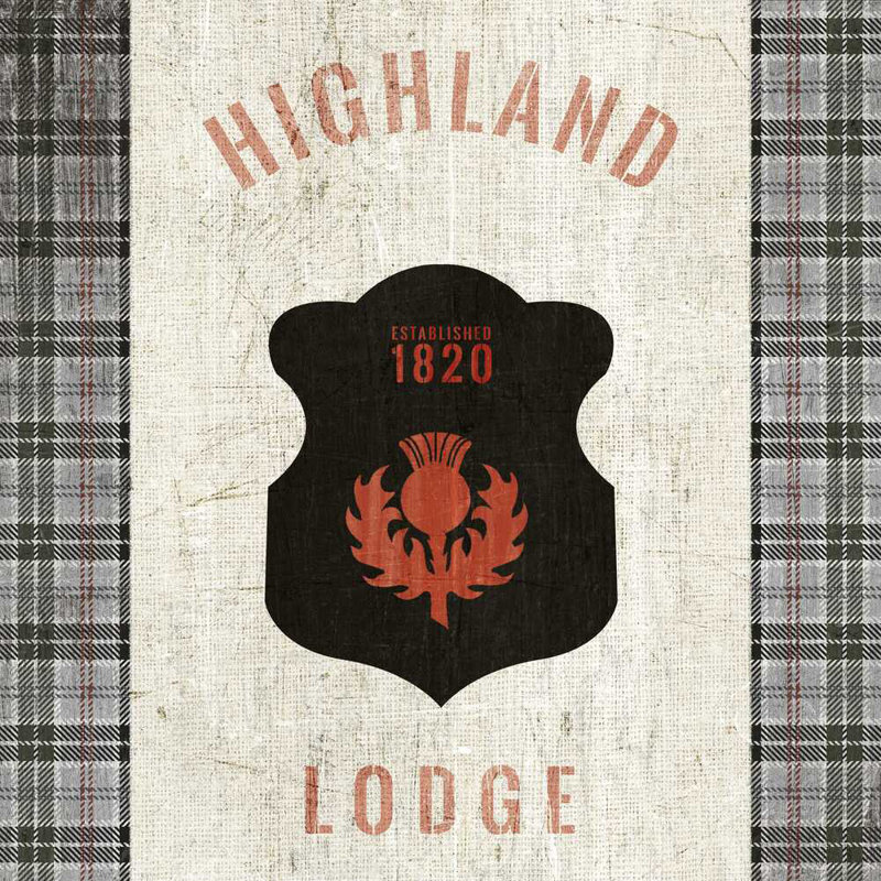 " Tartan Lodge Shield I " by Wild Apple Portfolio, 36" H x 36" W x 1.25" D