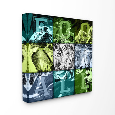 «Football Vintage Collage Sports Word Design», impression