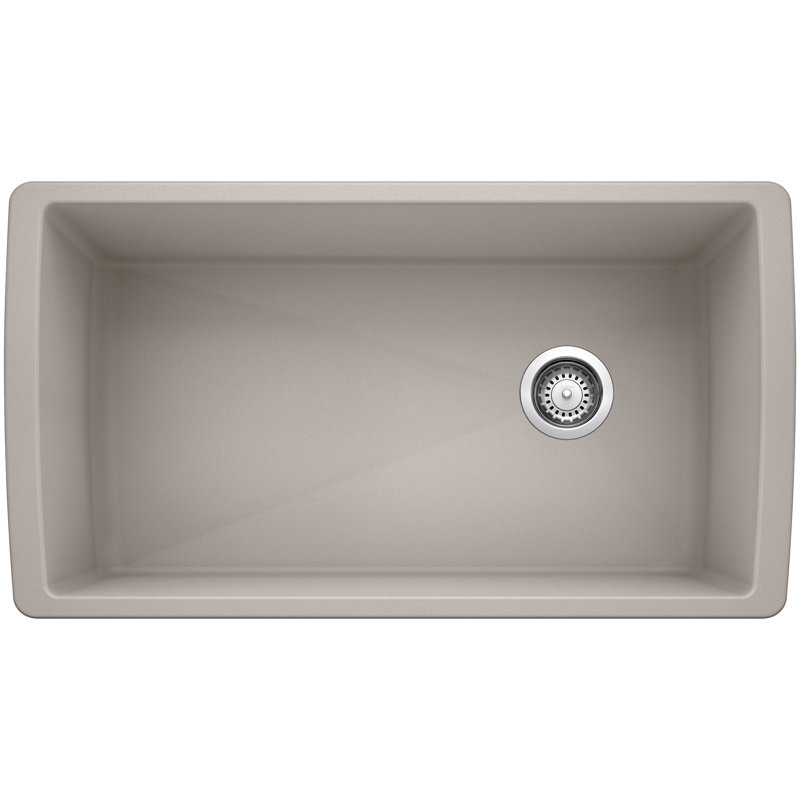 Évier de cuisine simple encastré Diamond L 33,5 po x l 18,5 po SILGRANIT Diamond, Gris béton
