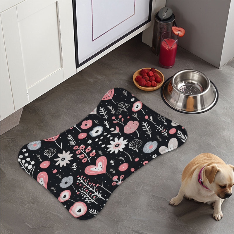Tapis rose à motif d'os - 1 pièce, 18"