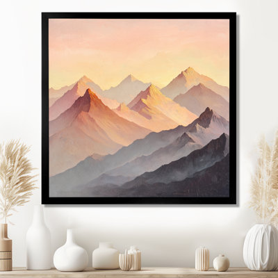 Gokdeniz, lumière dorée sur la rose, pics de cristal II - montagnes, art mural
