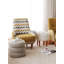 Élégant fauteuil à oreilles, structure 100% bois, tissu en peluche, 29,5 x 37,4 x 34,6 pouces | Hauteur de l'assise: 16,9 po, hauteur des pieds: 6,7 po | Confort élégant pour le salon, la chambre à coucher et le bureau, design durable et chic