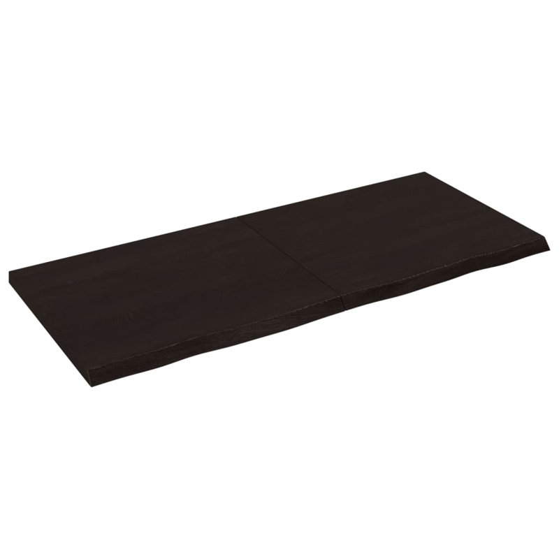 Table Top Solid Wood Oak, Dark Brown, 4cm H x 140cm W x 60cm D