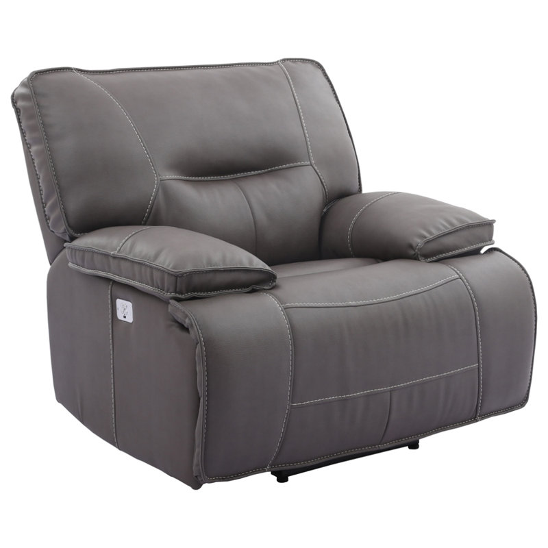 Pomona 42" Power Recliner with Adjustable Headrest and Pillow Top Arms, Haze