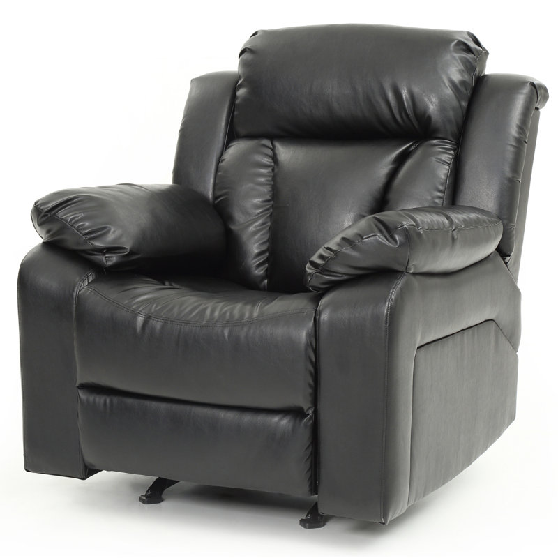 Elegant Padded Arm Recliner In Black, Black