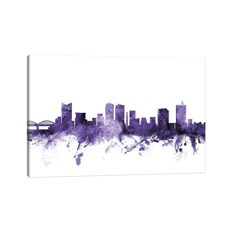 Fort Worth, Texas Skyline by Michael Tompsett - 1 Piece Wrapped Canvas Wall Art, 152.5 cm H x 101.5 cm W