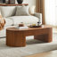 Table basse ovale marron avec tiroir, 131 cm (51,47 pouces), pièce maîtresse du salon, décoration moderne et élégante adaptée aux petits espaces.